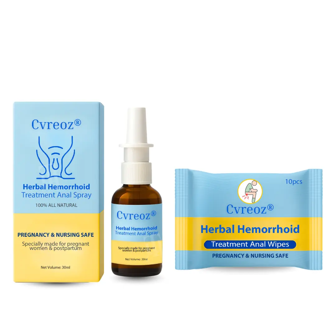 Cvreoz® Herbal Hemorrhoid Treatment Anal Spray + Wipes